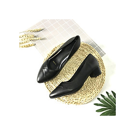 Giày cao gót nữ LUCACY da thật họa tiết khâu mũi cao cấp 3PKM