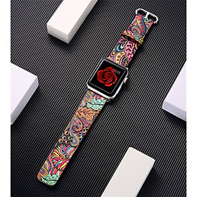 Dây đeo bằng da cho đồng hồ thông minh Apple Watch Series 5 4 3 2 1
