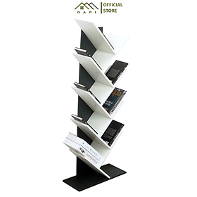 Mua Kệ Sách GAPI Hình Cây 9 Tầng Đen Kết Hợp Trắng Điểm Nhấn Không Gian Của Bạn - GP03