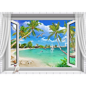 Mua TRANH DÁN TƯỜNG 3D Ô CỬA SỔ NHÌN RA PHONG CẢNH THIÊN NHIÊN ĐẸP - TRANH DÁN TƯỜNG GIẢ CỬA SỔ