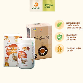Combo Trà gạo lứt và Ngũ cốc giảm cân ăn kiêng Quê Việt nguyên liệu tự nhiên an toàn