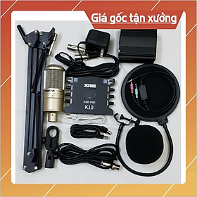 Mua COMBO Bộ Mic Thu Âm Livestream Mic Pc K200  Sound k10  Dây livestream tốt  Chân Kẹp Míc  Màng Lọc Âm
