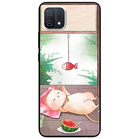 Ốp lưng dành cho Oppo A16K - Oppo A36 / A76 - Oppo Reno 7z 5G - Mèo Nằm Chờ Cá