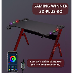 Mua Bàn làm việc  bàn Gaming Winner-Plus có bọc giáp tích hợp LED RGB có remote điều chỉnh  Bàn Gaming đầy đủ phụ kiện tích hợp 2 nắp luồn dây điện
