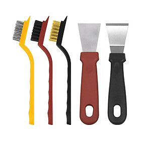 5Pcs Wire Brush Set Scraper Tool Dirt and Paint Remover  Cleaning Brush