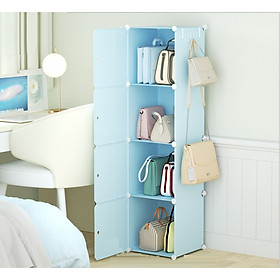 Mua Tủ nhựa đựng túi xách lắp ghép 4 ô kèm móc treo