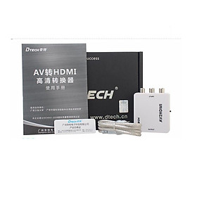 BỘ CHUYỂN TÍN HIỆU TỪ ĐẦU ĐĨA AV 3 ĐẦU BÔNG SEN SANG HDMI DTECH DT 6518