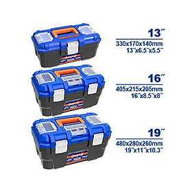 BỘ 3 HỘP NHỰA ĐỰNG DỤNG CỤ 13"/16"/19" (KHÓA KIM LOẠI) WADFOW WTB4103 - HÀNG CHÍNH HÃNG