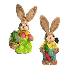 Easter Bunny Animal Sculpture Easter Standing Bunny Couple for Desktop Party Decoration