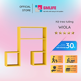 Kệ gỗ treo tường trang trí hiện đại SMLIFE Wiola  | Gỗ MDF dày 17mm chống ẩm | D85xR20xC90cm - Màu