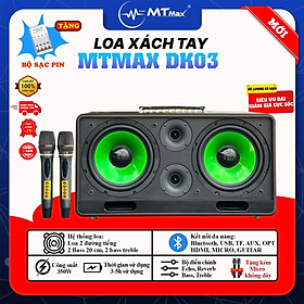 Hình ảnh Loa Bluetooth Xách Tay MTMax DK03 - Siêu Phẩm Loa Karaoke Cao Cấp Giá Rẻ 2023 Công Suất Lớn Âm Thanh Mạnh Mẽ Uy Lực Bảo Hành 12 Tháng Tặng Kèm Micro Karaoke Không Dây hàng chính hãng