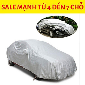 Bạt phủ xe ô tô, bạt phủ xe hơi, áo trùm xe hơi, ô tô 4 chỗ đến 7 chỗ màu xám
