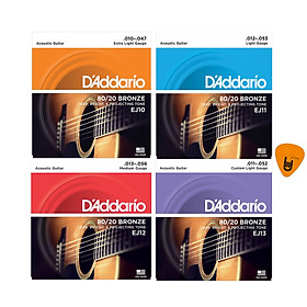 D'Addario EJ10, EJ11, EJ12, EJ13 - Bộ Dây Đàn Acoustic Guitar - Phân Phối Chính Hãng (80/20 Bronze Strings) - Kèm Móng Gảy DreamMaker