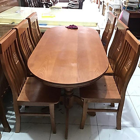 Mua Bàn ăn ovan 6 ghế sồi màu