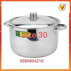 Hình ảnh Nồi luộc gà nồi inox 30 cm,nồi inox đun từ,nồi to luộc gà,Nồi inox 12 lit đun bếp từ