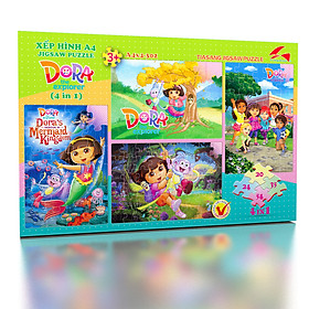 Xếp hình A4 4 trong 1 Dora the explorer