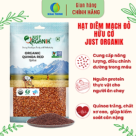 Hạt Diêm Mạch Đỏ Hữu Cơ Quinoa Just Organik Nhập Khẩu Ấn Độ Cho Bé Ăn Dặm Nguyên Liệu Làm Ngũ Cốc Ăn Kiêng 500g