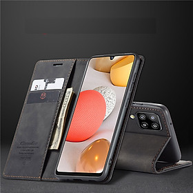 Bao da bò dạng ví dành cho Samsung Galaxy A12 mẫu case hàng nhập khẩu