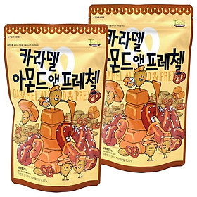 Combo 2 gói Hạnh nhân vị Caramel Hàn Quốc Tomsfarm Caramel Almond & Pretzel 210g x 2ea