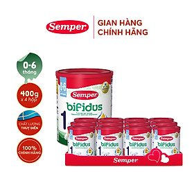 Thùng 12 hộp Sữa bột công thức Semper Bifidus số 1 400g hộp