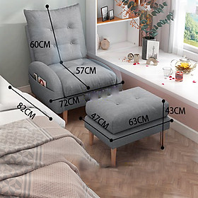 Mua Ghế Sofa Thư Giãn Đọc Sách Nệm Nỉ có Đôn Gác Chân Cao Cấp - Ghế Thư Giãn Dựa Lưng Êm Ái