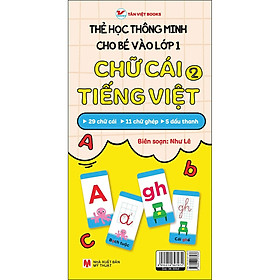 Hình ảnh Chữ Cái Tiếng Việt 2 - Thẻ Học Thông Minh Cho Bé Vào Lớp 1: 29 Chữ Cái- 11 Chữ Ghép- 5 Dấu Thanh