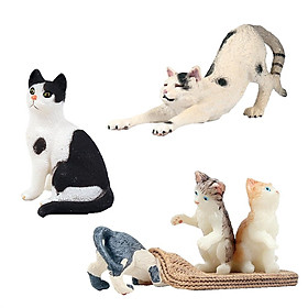 5Pcs Simulated Animal Play Figures Cats for Micor Landscpae Accessories Kits