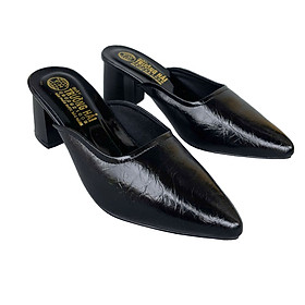 Sục nữ cao gót 6cm da mềm Trường Hải 2 màu đen, trắng S115