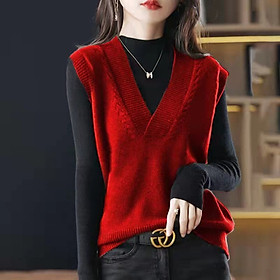 Áo len gile nữ cài cúc cổ tim phong cách Hàn Quốc trẻ trung dễ thương, chất len mỏng mềm mịn siêu đẹp ARCTIC HUNTER Ah08