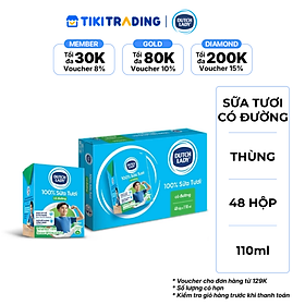 [HSD: 2026-11-04] Thùng 48 Hộp Sữa Tươi Tiệt Trùng Dutch Lady Cô Gái Hà Lan Có Đường (48 x 110ml)