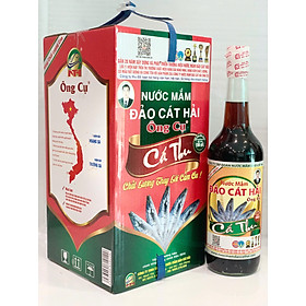 Hộp 4 chai Nước mắm cá thu Đỏ ngon, độ đạm cao 25, hàng chất lượng, dung tích 650ml/chai