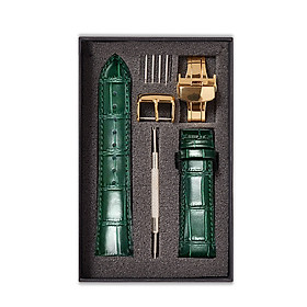 Dây Đồng Hồ Da Cá Sấu Xanh Lá Cây Size 20/22mm - Dây Đeo Da Cá Sấu Thật 100% - Bảo Hành 12 Tháng