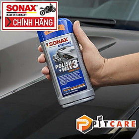 Dung dịch xóa xước, đánh bóng và bảo vệ sơn xe ô tô, xe hơi 3 trong 1 Sonax Wax 250 ml 202100