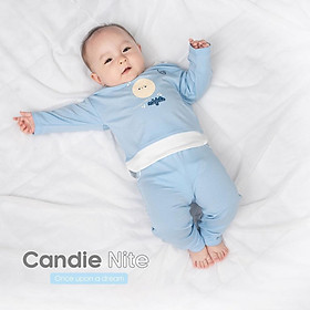 Bộ dài tay bamboo cotton Bu baby BBC110101/ BBC110401 cho bé từ 6 tháng đến 4 tuổi - Cổ tròn- 110401 Blue