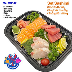 Mã 307_Set Sashimi Cá Hồi, Cá Ngừ, Cá Hồng 200g