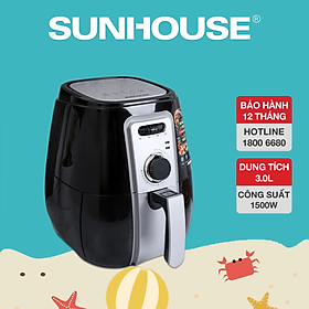 Nồi Chiên Không Dầu Sunhouse SHD4025B (3.0 Lít) - Hàng Chính Hãng