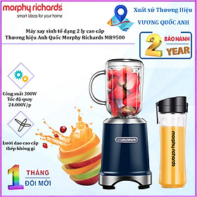 Máy Xay Sinh Tố 2 Ly Morphy Richards (300W) MR9500 - Xanh - Hàng Chính Hãng