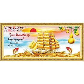 Mua tranh thuận buồm xuôi gió đính đá kt 150x65 cm / thêu chữ thập 5D kt 125 x 55 cm