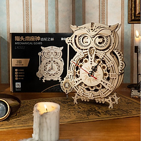 Mô hình Đồng hồ cơ hình Cú Owl Clock LK503 Battery Mechanical