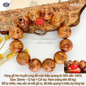 Vòng tay Nu huyết long Thấu quang để mộc hàng VIP - Mùi thơm vĩnh viễn [BH663] Bracelets of HAHANCO