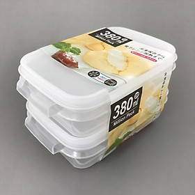 Set 02 chiếc hộp nhựa YAMADA 380ml đựng & bảo quản thức ăn, sử dụng được trong lò vi sóng - Hàng nội địa Nhật Bản #Made in Japan