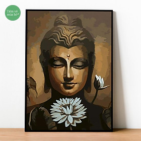 Tranh số hóa - Phật giáo 03 đã căng khung 40x50cm 23 màu