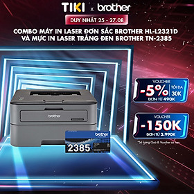 [Hàng chính hãng] Combo Máy in laser đơn sắc Brother HL-L2321D và Mực in laser trắng đen Brother TN-2385