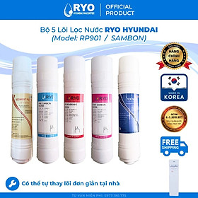 Bộ 5 Lõi Lọc Nước RYO HYUNDAI RP100S Máy Nóng Lạnh, Sediment, Pre-Carbon, UF Membrane Filter, Post Carbon, TCR Filter. Nhập Khẩu Hàn Quốc - Hàng Chính Hãng.