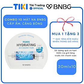 COMBO 10 MẶT NẠ CẤP ẨM ĐA TẦNG, CĂNG BÓNG DA BNBG PDRN HYDRATING SKINBOOSTER MASK 30MLX10