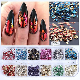 Colorful Irregular Aluminum Foil Paper Nail Art Sticker 3D Glitter DIY Nail Art Decoration Nail Accessory