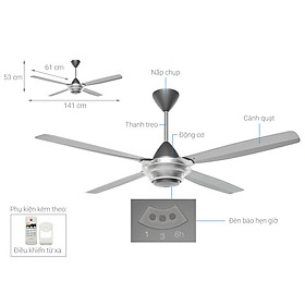 Mua Quạt trần KDK M56XR Hàng chính hãng