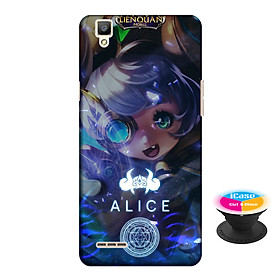 Ốp lưng nhựa dẻo dành cho Oppo F1 in hình Alice - Tặng Popsocket in logo iCase - Hàng Chính Hãng