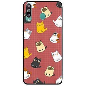 Ốp lưng dành cho Samsung M30 mẫu Mèo Nền Nâu