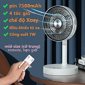 Mua Quạt sạc TF-707 công suất 7W cỡ trung pin 7500mAh có đảo gió